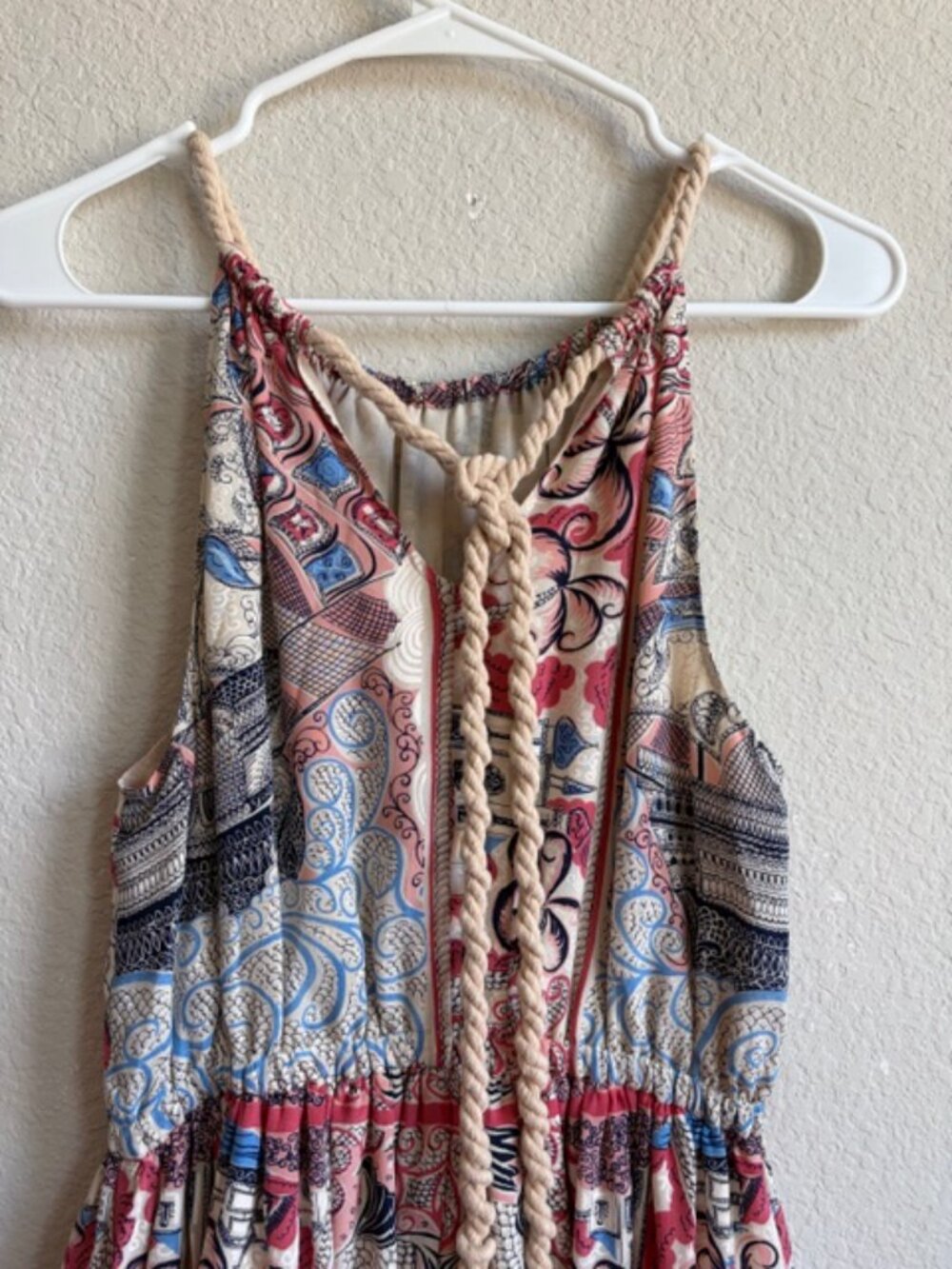 Anthropologie Floreat 100% Silk Women's Dress Size Small Nautical Rope Coastal - Picture 5 of 11